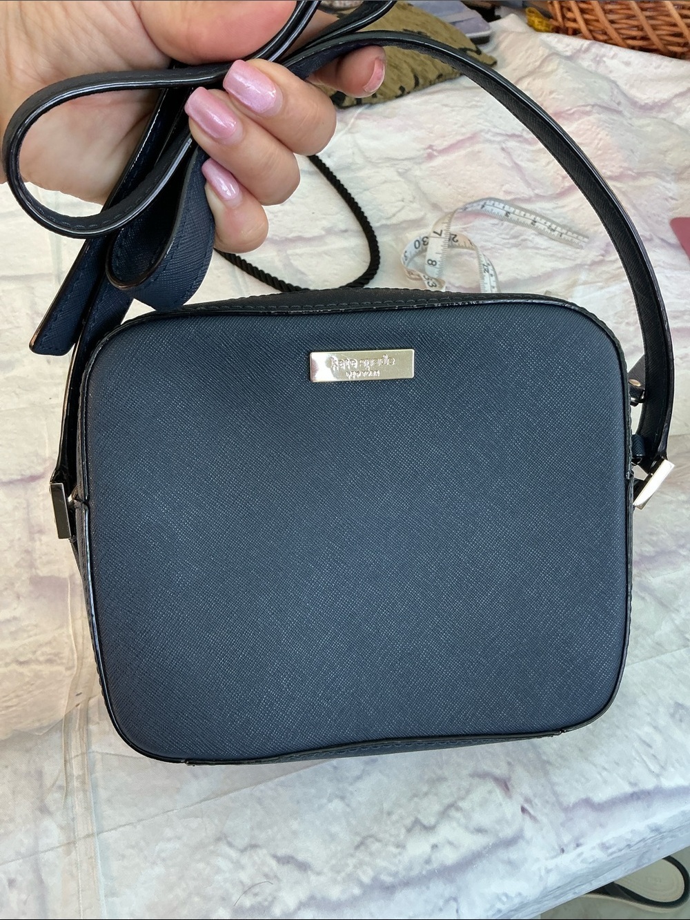 kate spade Harper Navy Crossbody Leather Travel Vacation Shopping ComfortableBag - Picture 2 of 10